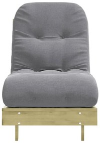 Sofá-cama futon c/ colchão 60x206x11cm madeira pinho impregnada