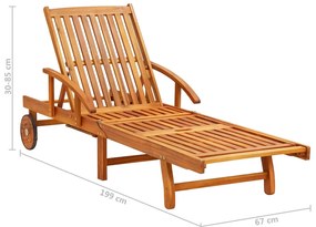 Espreguiçadeiras com almofadões 2 pcs madeira de acácia maciça