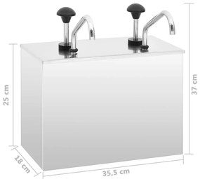 Dispensador de molhos aço inoxidável 2 x 3,5 L