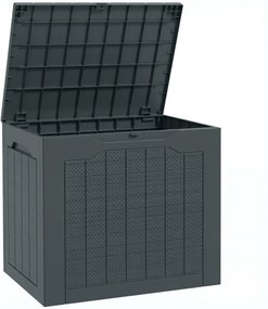Outsunny Arca de Arrumação Exterior em Polipropileno Impermeável com Pegas e Suporte para Cadeado 56x41x50 cm Cinzento-Escuro | Aosom Portugal