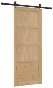 Porta Deslizante com Conjunto de Ferragens 83x202 cm Madeira Sólida de
