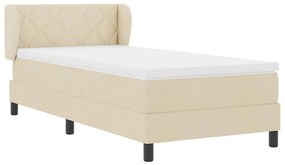 Cama Box Spring com Colchão Creme 100x200 cm Tecido