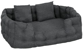 PawHut Cama para Cães Grandes Cama para Animais de Estimação com 2 Almofadas Cama para Cães com Base Antiderrapante 110x70x35 cm Cinza