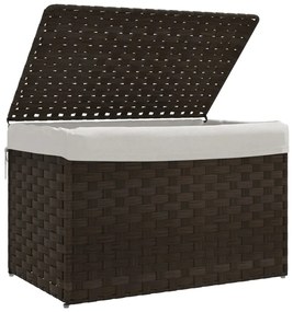Cesto roupa suja c/ tampa 55,5x35x34 cm vime PE castanho-escuro