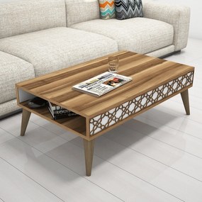 Mesa de Centro City – Nogueira e Branco – 105x36,6x60 cm