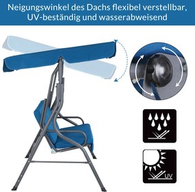 Baloiço Jardim Hollywood 140 x 112 x 150 cm com cobertura solar azul