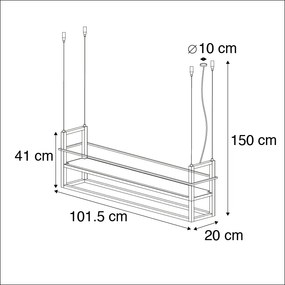 LED Candeeiro de suspensão inteligente preto com Wi-Fi A60 - Cage Rack Moderno