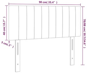 Cabeceira de cama c/ luzes LED veludo 90x5x78/88 cm azul-escuro