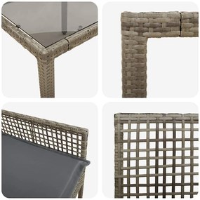 Conjunto de Jantar para Jardim 7 pcs Cinzeto 190 x 90 x 75 cm