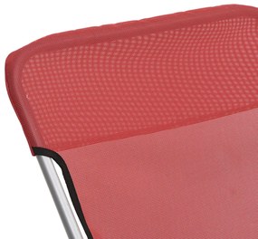 Cadeiras praia dobráveis 2pcs textilene/aço revest. pó vermelho