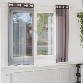 Cortinas de voile com ilhós 2 pcs roxo 140x140 cm