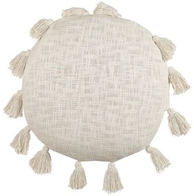 Almofada decorativa em algodão creme ⌀ 45 cm MADIA Beliani