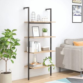 336382 vidaXL Unidade 4 prateleiras 64x35x152,5 cm castanho-claro e preto