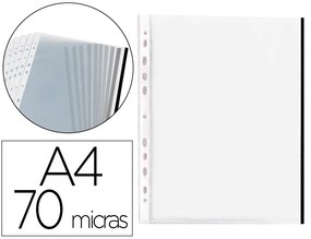 Micas q-Connect Din a4 70 Microns pp Cristal com Borda Preta Bolsa de 10 Unidades