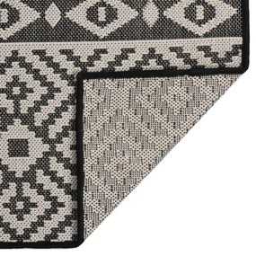 Tapete de tecido plano para exterior 200x280 cm riscas pretas