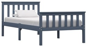 vidaXL Estrutura de cama 90x200 cm pinho maciço cinzento