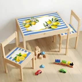 IKEA LÄTT - Conjunto de autocolantes Dolce Vita (Riscas azuis e limões)