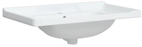Lavatório casa de banho retangular 81x48x23 cm cerâmica branco