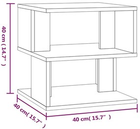 Mesa de apoio 40x40x40 cm derivados madeira cinzento sonoma