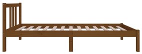 Estrutura cama pequena solteiro 75x190 cm madeira castanho mel