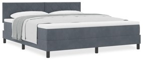 Cama Box Spring com Colchão Cinza Escuro Super King em Veludo
