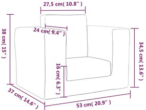 Sofá-cama infantil pelúcia macia antracite