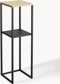 Estante estreita de metal e madeira de bambu Tower