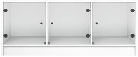Mesa de centro c/ portas de vidro 102x50x42 cm branco
