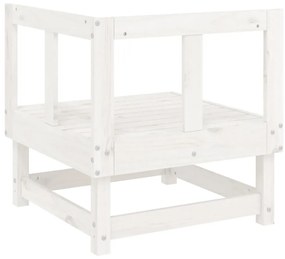 Sofás de canto para jardim 2 pcs madeira de pinho maciça branco