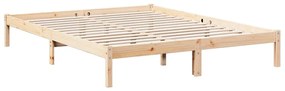 Cama extra longa sem colchão 140x220 cm madeira de pinho maciça