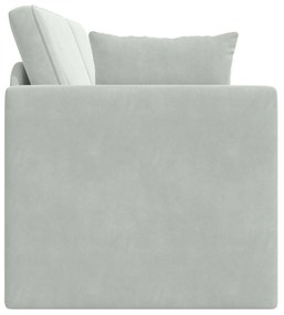 Sofá Cama de Chão 2-em-1 Cinza Claro 213x144x60 cm Veludo