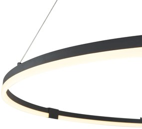 Candeeiro suspenso de design preto 120cm Incl. LED regulável em 3 níveis - Anello Design