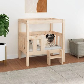 vidaXL Cama para cães 65,5x43x70 cm madeira de pinho maciça