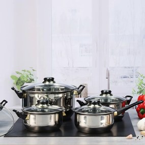 Conjunto de panelas 12 pcs aço inoxidável