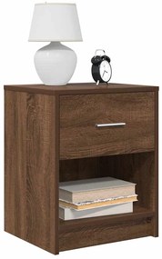 vidaXL Mesa de cabeceira com gaveta 40x34x50 cm carvalho castanho