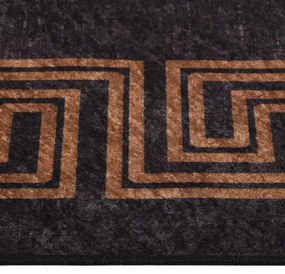 Tapete lavável antiderrapante 400x300 cm preto e dourado