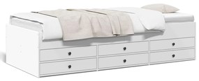 Sofá-cama c/ gavetas 90x200 cm derivados de madeira branco