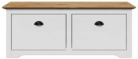 Banco de corredor BODO 114x40x45 cm branco e castanho