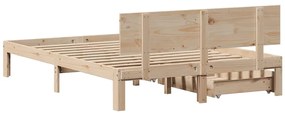 Estrutura de cama c/ gavetas 160x200 cm madeira de pinho maciça
