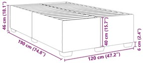 Estrutura de cama sem colchão 120x190 cm Veludo cinza escuro