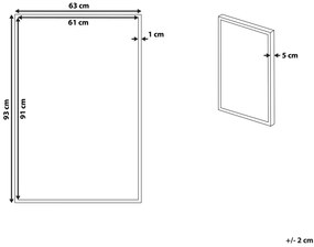 Quadro decorativo com moldura preto e branco 63 x 93 cm MARANGO Beliani