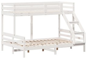 Beliche 90x200/140x200 cm madeira de pinho maciço branco