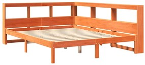 Cama com estante sem colchão 140x190 cm pinho maciço