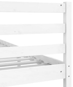 Estrutura de cama 140x200 cm madeira maciça branco