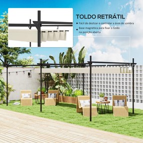 Pérgola com Teto Retrátil Pérgola de Alumínio 588x297x230 cm Pérgola c