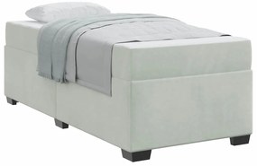 Estrutura de cama com colchão Cinzento-claro 90 x 190 cm Veludo