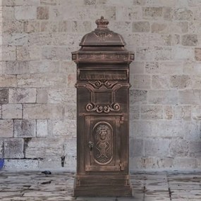 vidaXL Caixa correio coluna estilo vintage alumínio inoxidável bronze