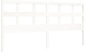 Estrutura cama Super King Size c/ cabeceira madeira branco