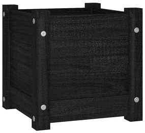 Vasos/floreiras de jardim 2 pcs 31x31x31 cm pinho maciço preto