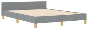Cama vidaXL Cinza Claro 140x190 cm em Tecido